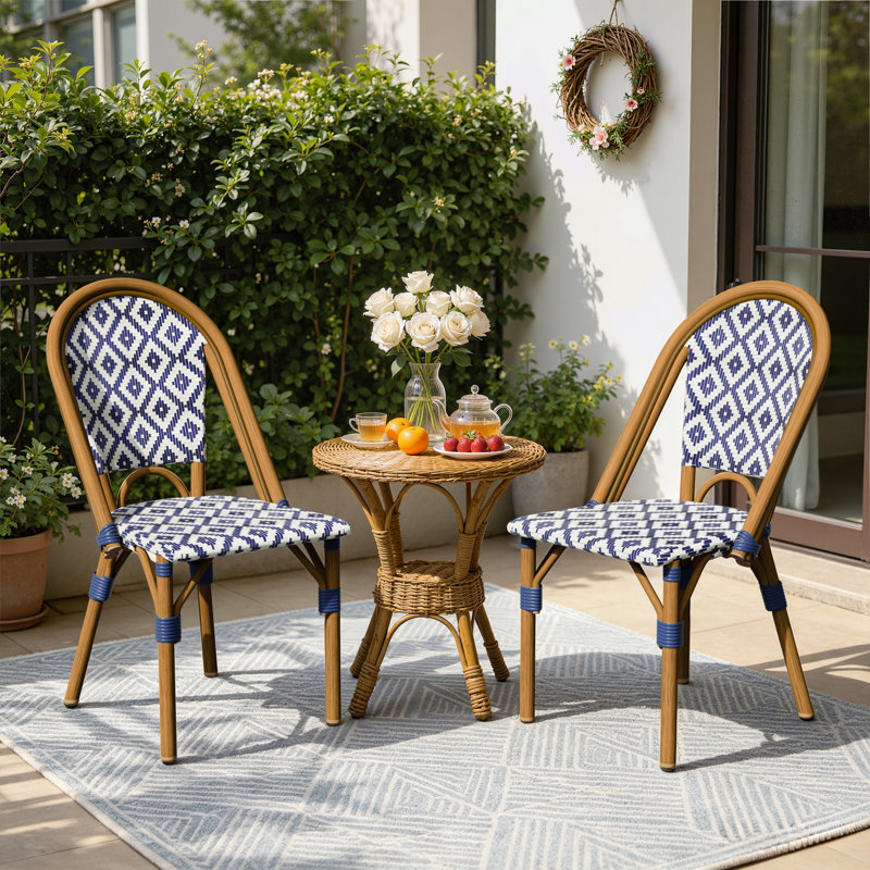 Chaise d'appoint Kasie, Bleu/brun