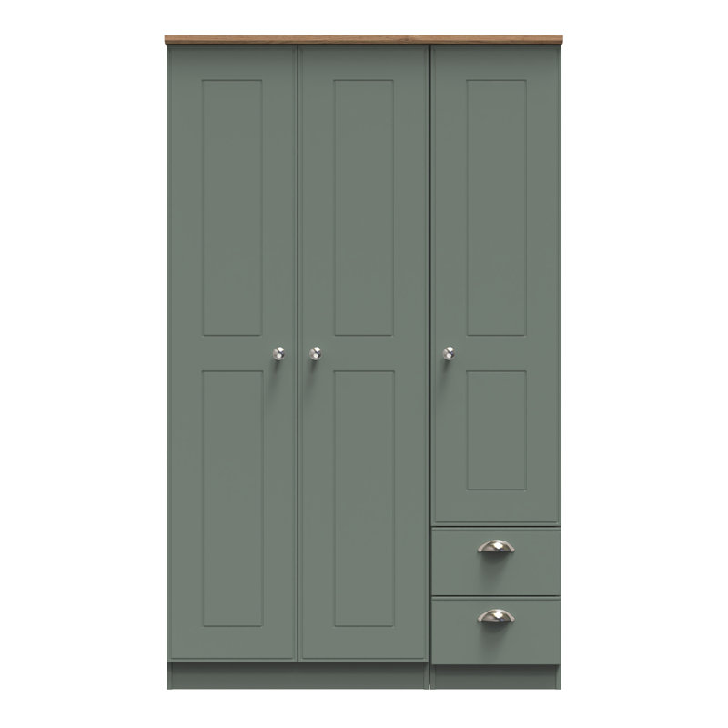 Conners Manufactured Wood Wardrobe, Reed Green/Riviera Oak