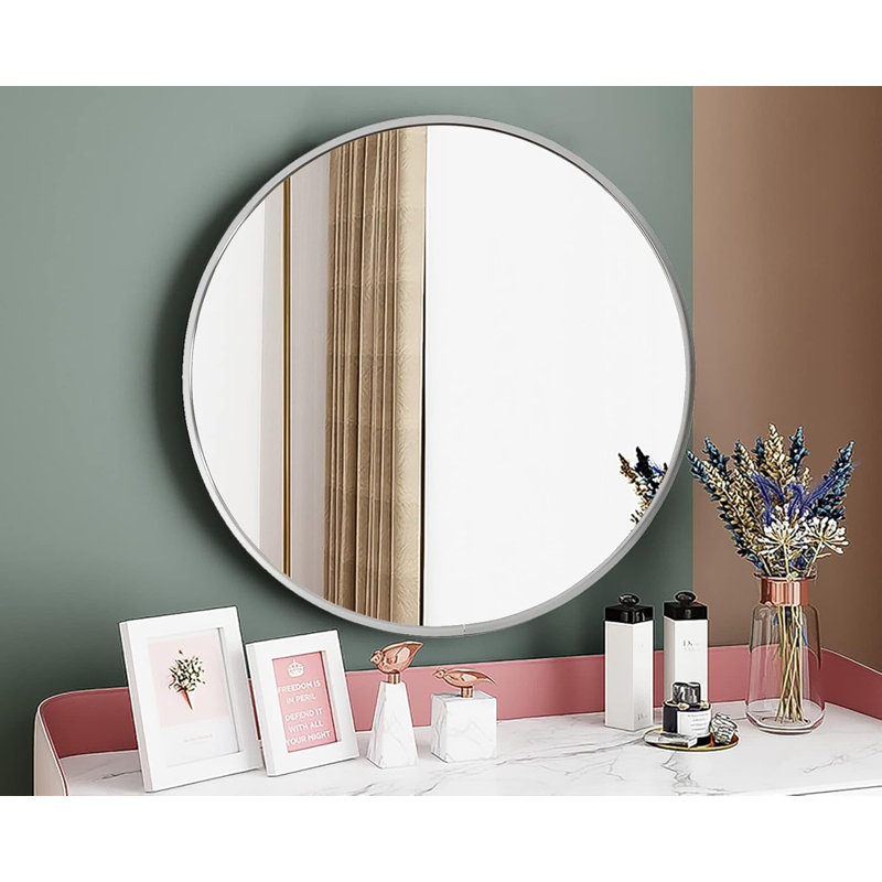 Aluminium Round Mirror, Silver