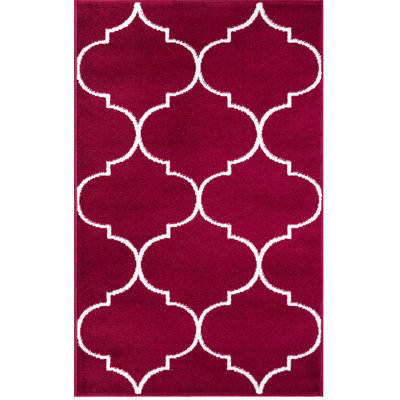 Tapis rouge marocain tissé à la machine tissé à la machine