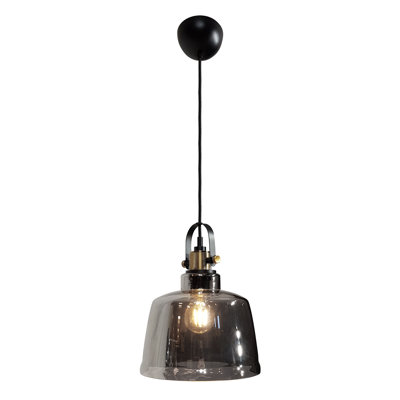 Toby 1 - Light Black/Brass Bell Pendant