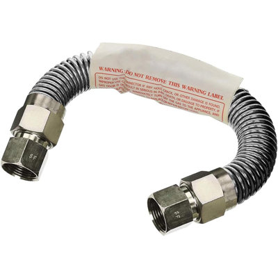 30 In Stainless Steel Gas Connector with Fittings 1/2" OD, 1.2" MIP x 3/8" MIP