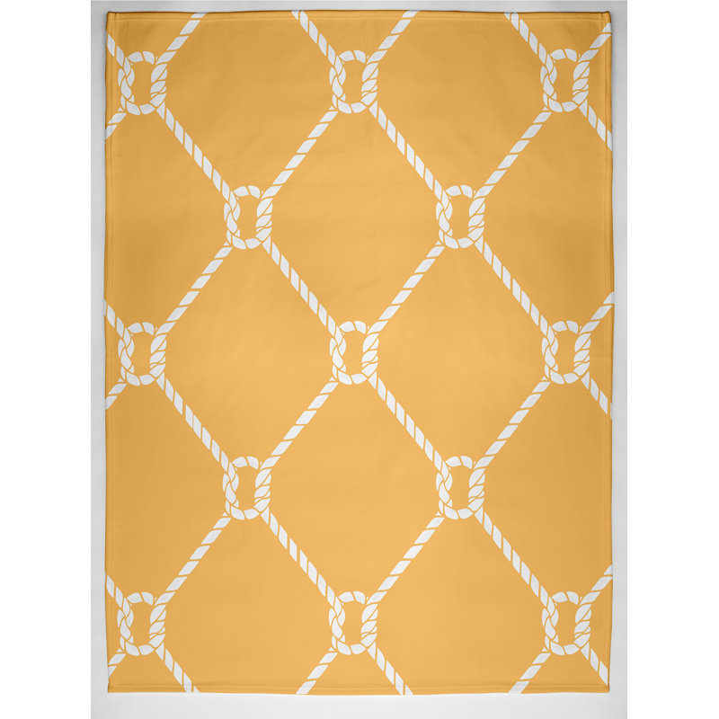 Couverture polaire Nautical Nights Ahoy, L 60 po x l 80 po x P 0,5 po, Jaune