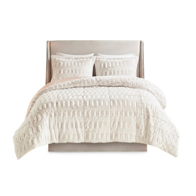 Soft Long Fur Comforter In White For Queen Bed Linen Size With