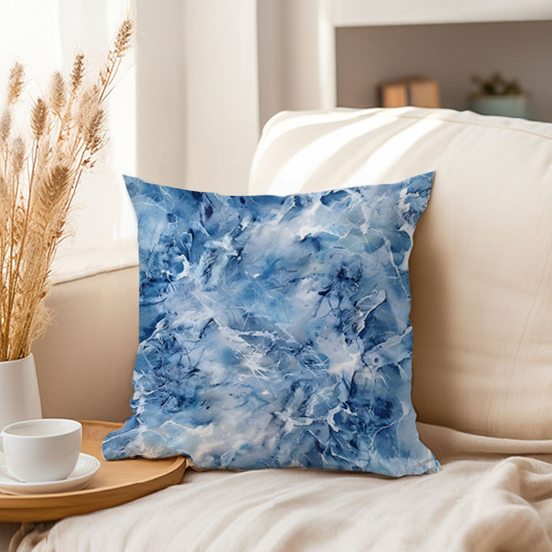 Abstract Blue Marble Crystal Geode VI Modern