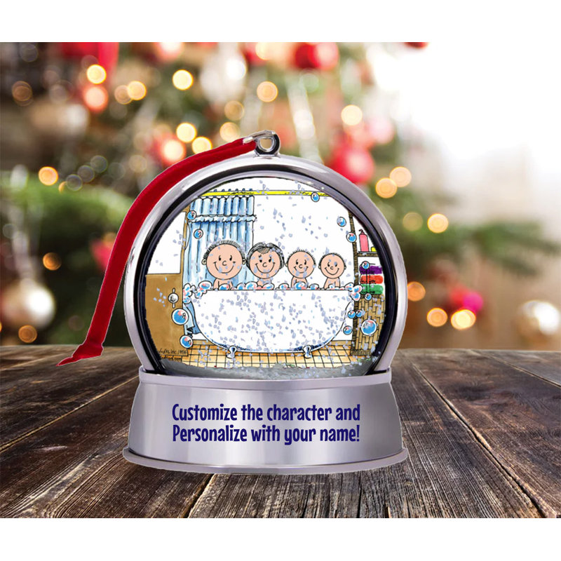 Magnet en forme de boule à neige personnalisable «Folks Tub Time 2» - un excellent cadeau!, Oui