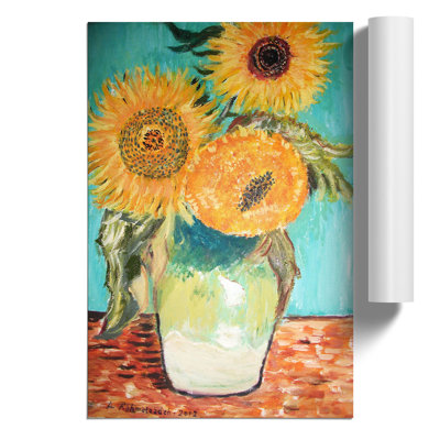 Sunflowers in a Vase by Vincent van Gogh - Frameless Print