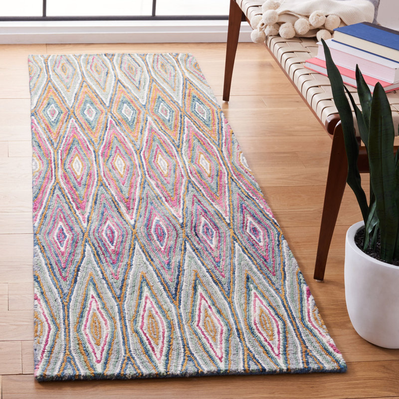 Serra Hand Tufted Wool Geometric Rug, Runner 2'3" x 8'