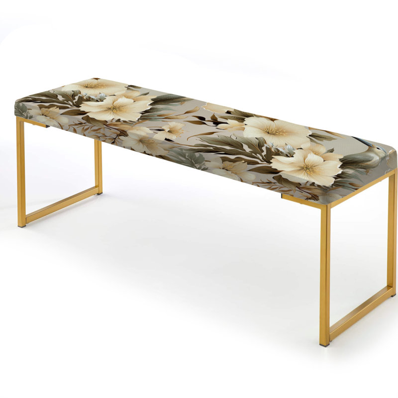 Banc rembourré or, Natural Tranquillity Tropical Pattern II