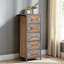 Armoire de rangement décorative 5 tiroirs avec poignées en métal gris et chêne Vortex, H 31,82 po x l 13,03 po x P 10,15 po