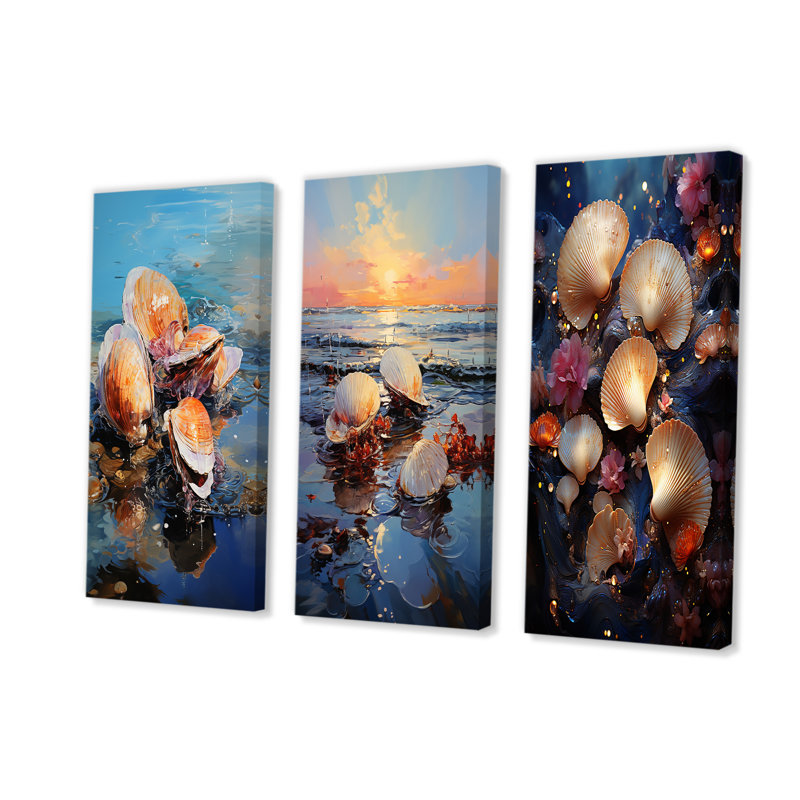 Coups de pinceau audacieux sur la plage, Toile tendue, H 28 po x l 36 po