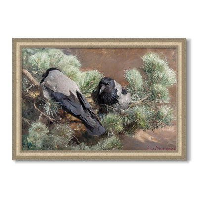 Hooded Crows (Kråkor), 1891-Bruno Liljefors-Custom Framed Canvas