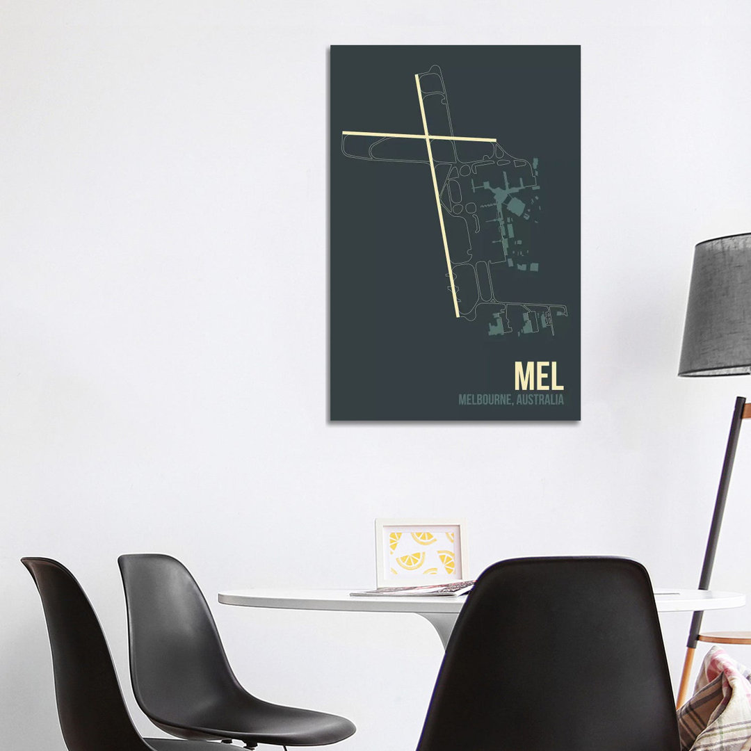 MEL Diagram, Melbourne, Australia - Wrapped Canvas Graphic Art