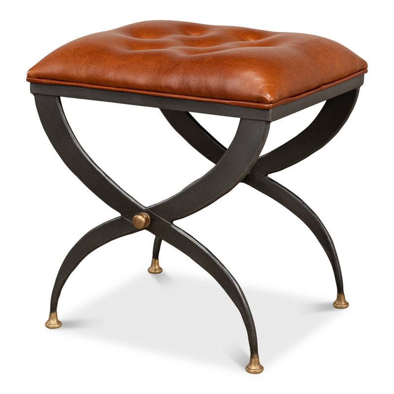 Leather Accent Stool