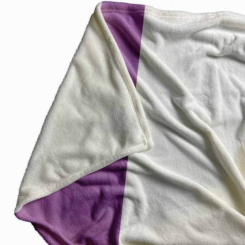 Plain Weave / Muslin Throw Blanket, Full, Purple/White/Green