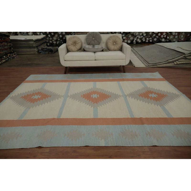 Tapis turc à motif géométrique kilim 8 x 10