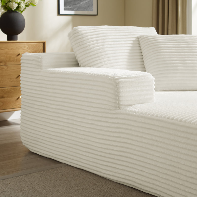 Extra-Large Corduroy Recliner Sofa, Beige