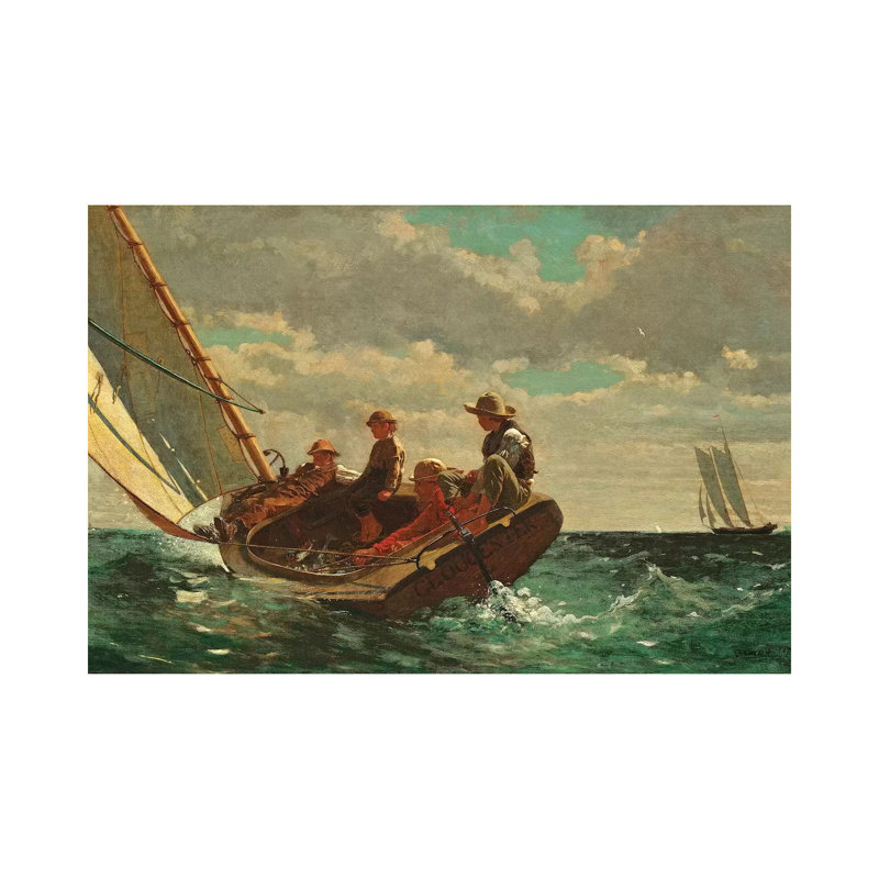 Breezing Up ( A Fair Wind), 1873-76 by Winslow Homer - Wrapped Canvas Painting, 30.48cm H x 45.72cm W x 1.91cm D