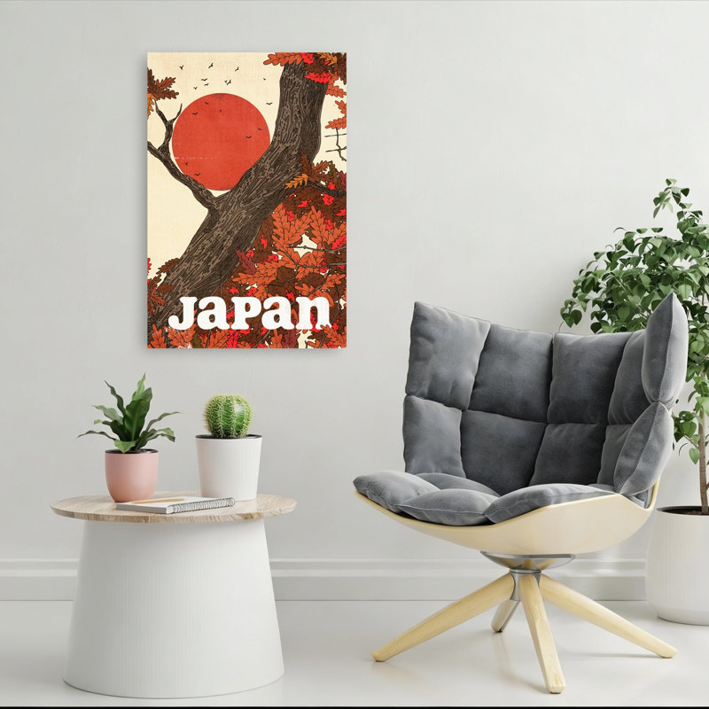 Reproduction d'art mural japonais, H 36 po x l 24 po