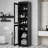 100% Solid Wood 16.5" Bathroom Cabinet with Clear Glass Doors and Adjustable Shelves-1016961837