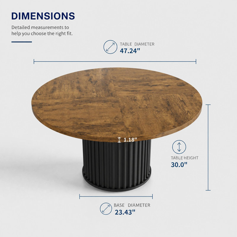 Walnut Dining Table, Black/Brown