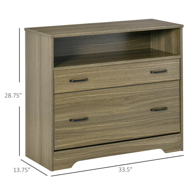 33.5'' Wide 2 -Drawer File Cabinet, Charcoal Grey