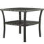 Table carrée pour l'extérieur, gris, plateau en verre trempé, table avec cadre en aluminium et verre