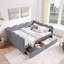 Lit de jour confortable en vichy avec deux tiroirs de rangement-295365913-295365912