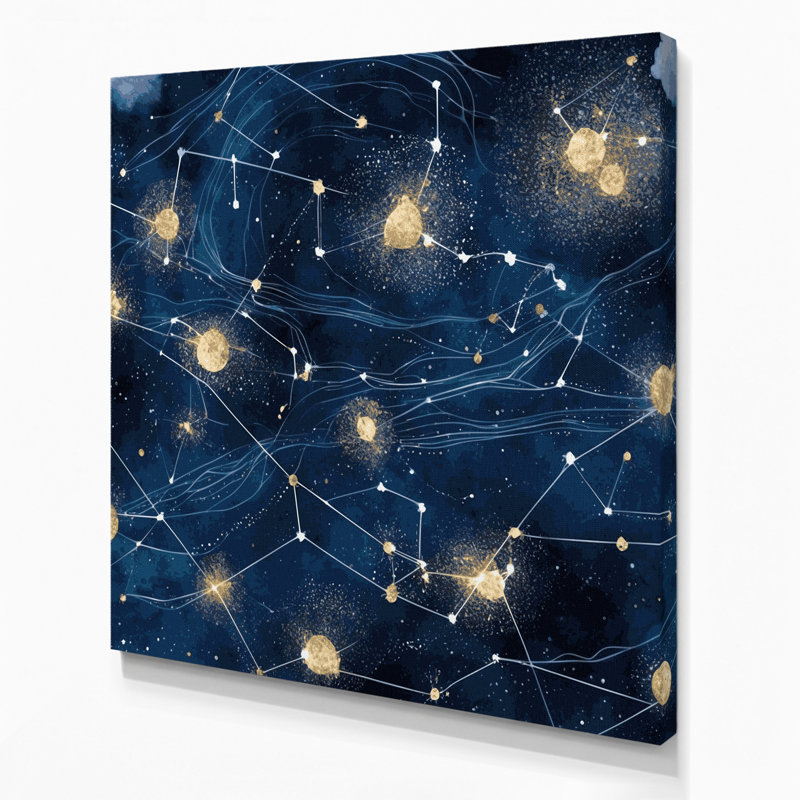 «Space Constellation», art mural sur toile bleue, H 32 po x l 32 po