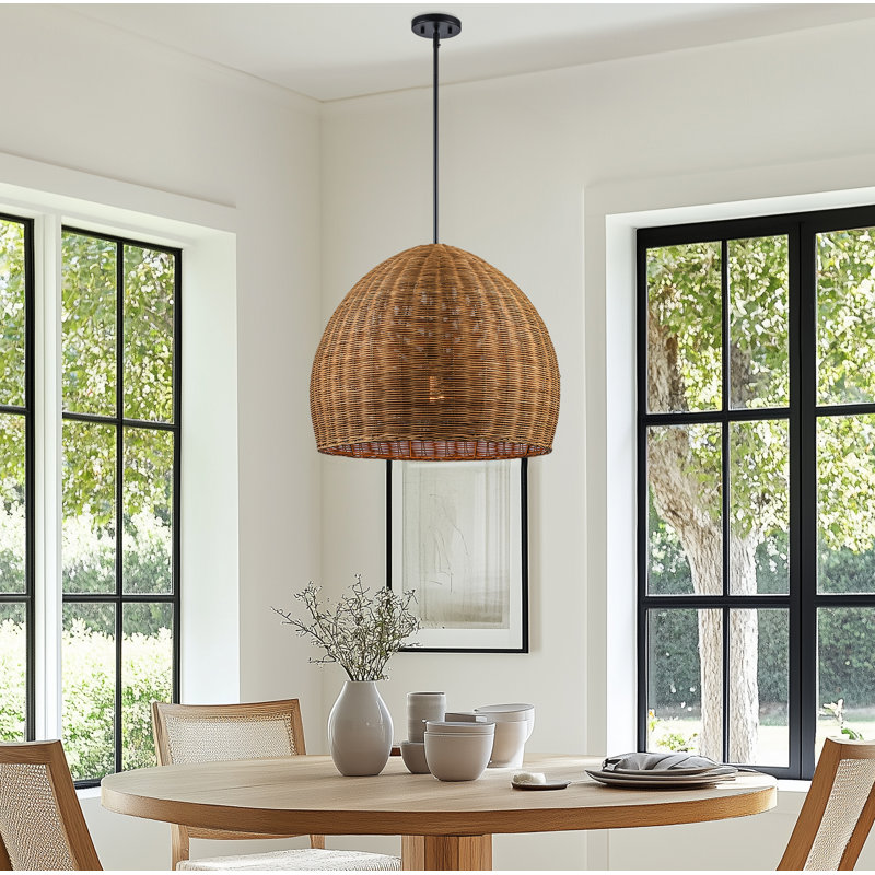 Luminaire suspendu tissé 1 lumière Pippa, H 58,5 po x l 24 po x P 24 po