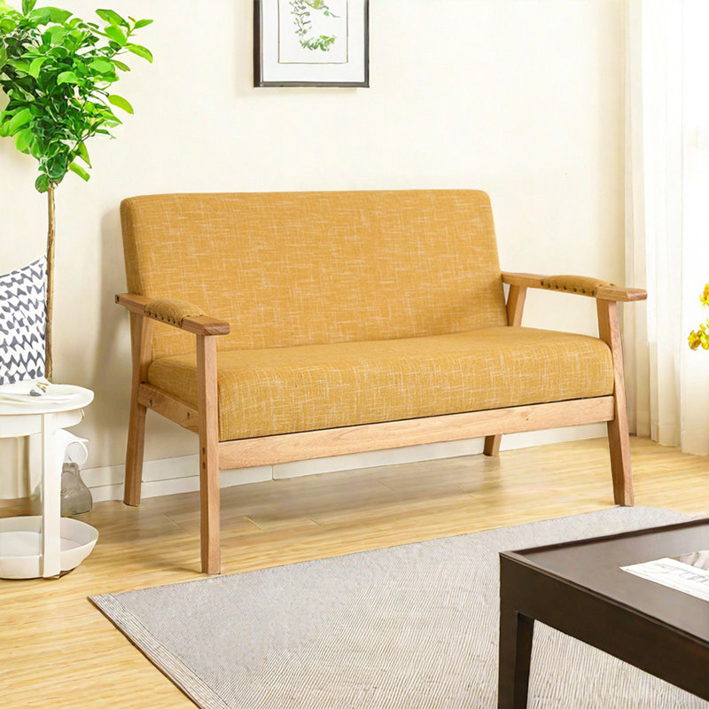 Causeuse Janyha, Mélange de coton jaune