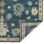 Tapis floral bleu / jaune noué à la main Torina-2086853837