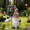 Statue de nain de jardin extérieur avec lumière solaire - Décor extérieur en résine