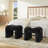 Zorya Contemporary Faux Fur U-shaped Ottoman, Set Of 2-1796945667