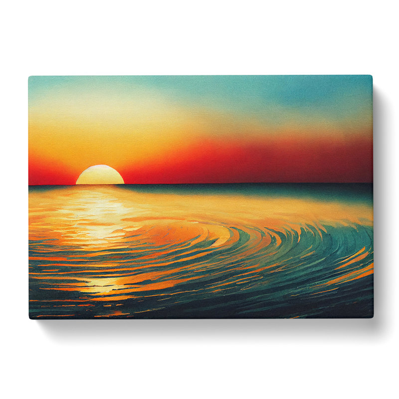 Glorious Watercolour Sunset Vol.2 - Wrapped Canvas Print, 35cm H x 50cm W x 3cm D