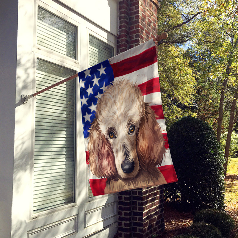 Polyester à 2 côtés 28 x 40 po drapeau maison, Caniche