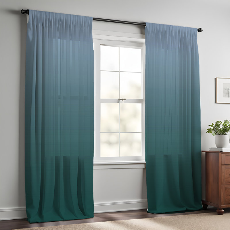 Paire de rideaux semi-transparents en polyester Erdwin, L 40 po x L 61 po