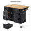 Îlot de cuisine mobile avec rangement, chariot de maison de ferme en bois aggloméré de 56 pouces