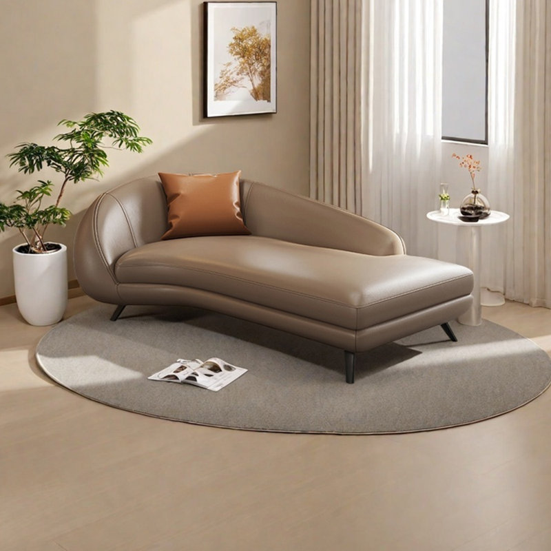 Fauteuil inclinable ergonomique en similicuir, Café, Face à la gauche