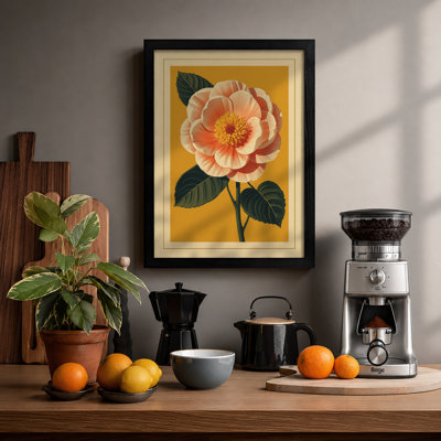 Peach Rose Study Botanical - Print