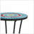 Patio Side Table With Shelf,Blue+Black