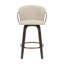 Tabouret de comptoir 26 po avec pivot en similicuir, bois et métal Deschenes-612540513
