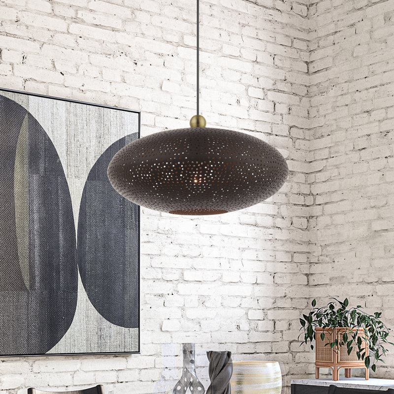 Luminaire suspendu géométrique 1 lumière Bion, Bronze