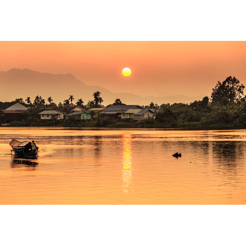Sunset Along River by Zodebala - Wrapped Canvas Print, 51cm H x 76cm W