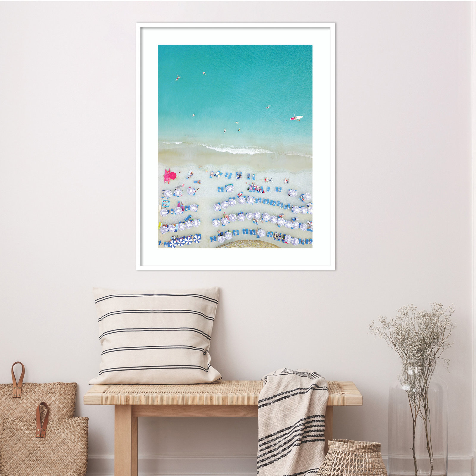 Monterosso Al Mare Swim by Rachel Dowd, White Framed, 41.25" H x 33.25" W