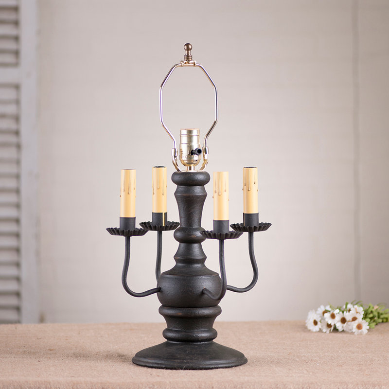 Rossiter Solid Wood Lamp Base Lamp, Americana Black