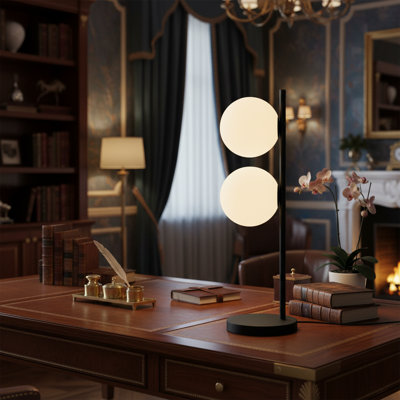 Lampe de table double globe