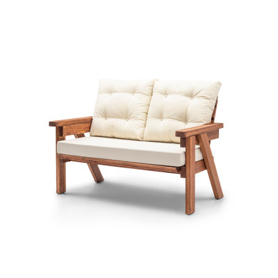 Joren 131cm Wide Wood Loveseat with Cushions