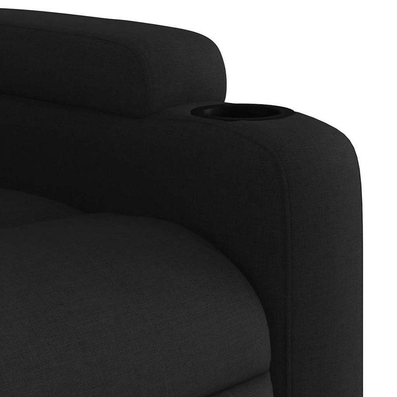  Fauteuil inclinable de massage en tissu noir (100% polyester), métal, contreplaqué, Noir