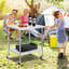 Chariot de cuisine roulant avec plateau en acier inoxydable
